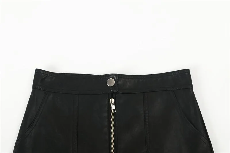 PU Leather Mini Skirt