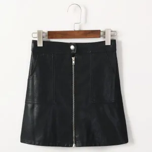 PU Leather Mini Skirt