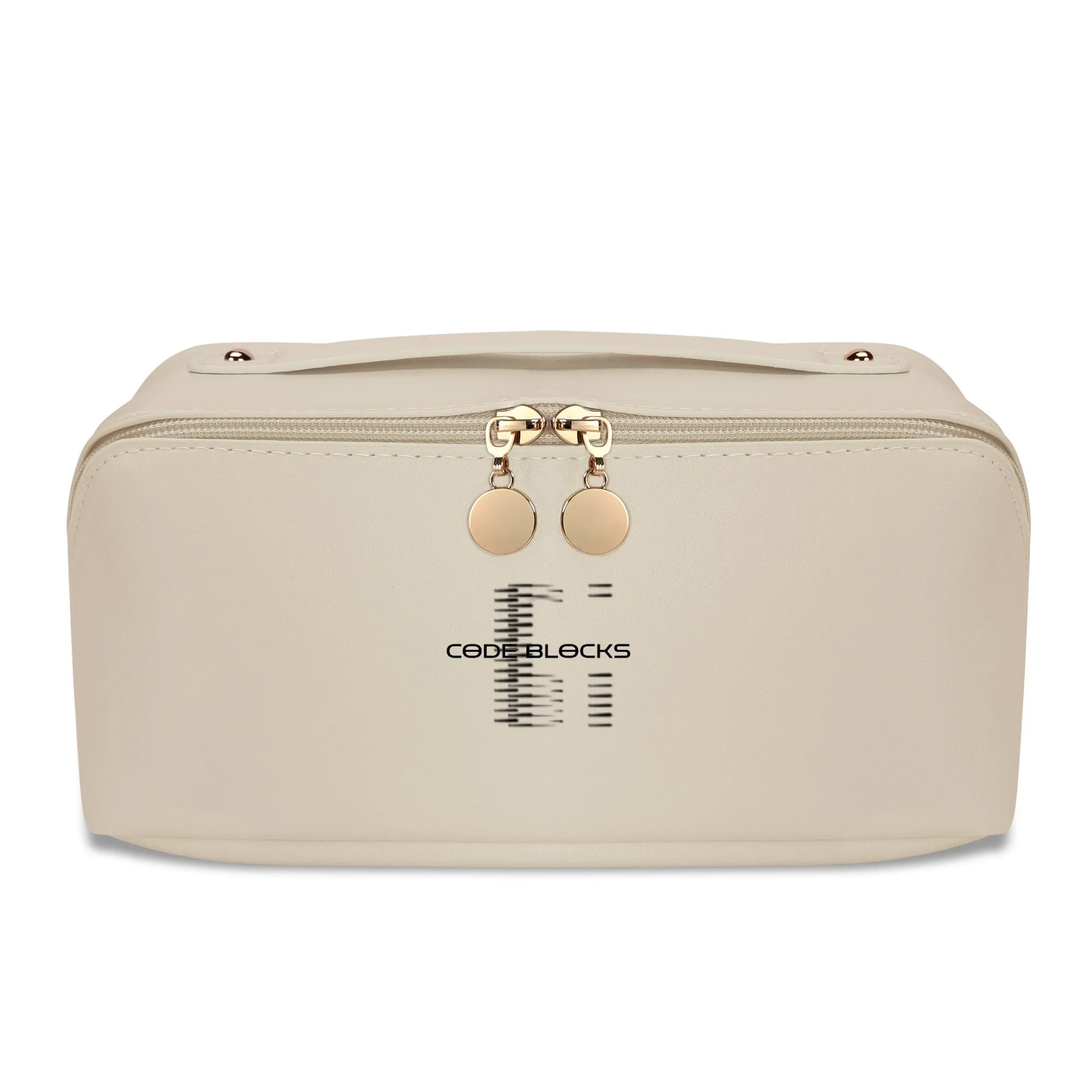 PU Leather Print Large Capacity Cosmetic Bag Makeup Bag