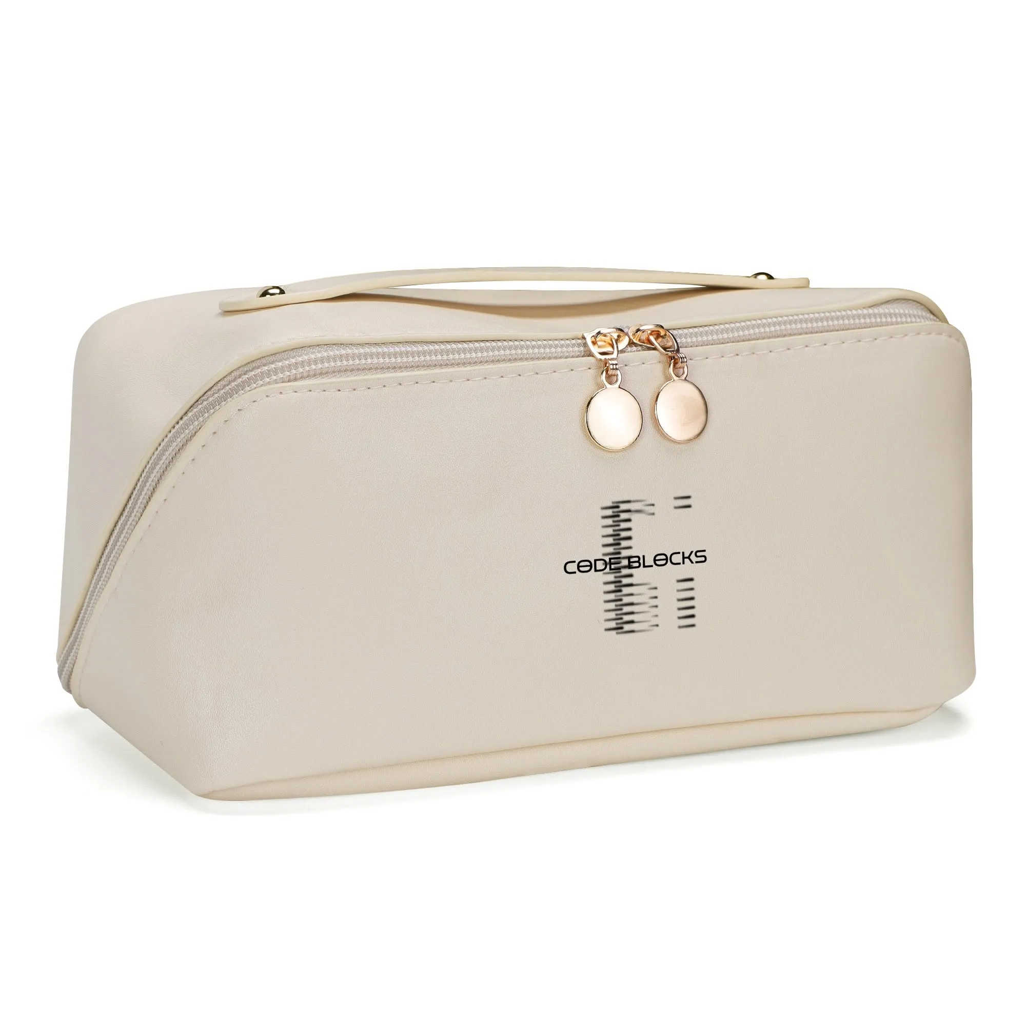 PU Leather Print Large Capacity Cosmetic Bag Makeup Bag