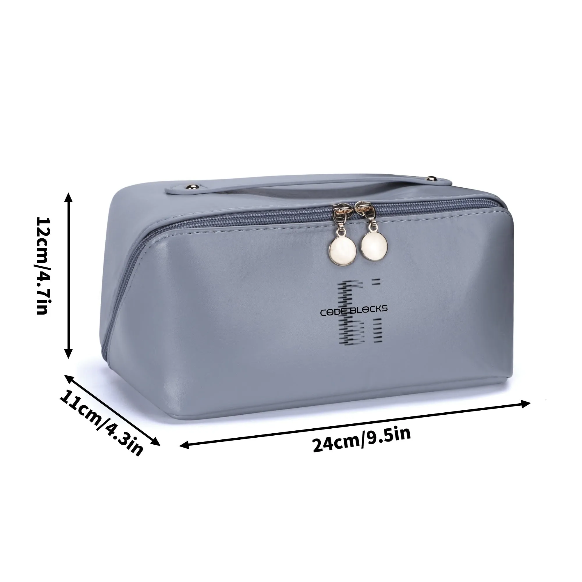 PU Leather Print Large Capacity Cosmetic Bag Makeup Bag