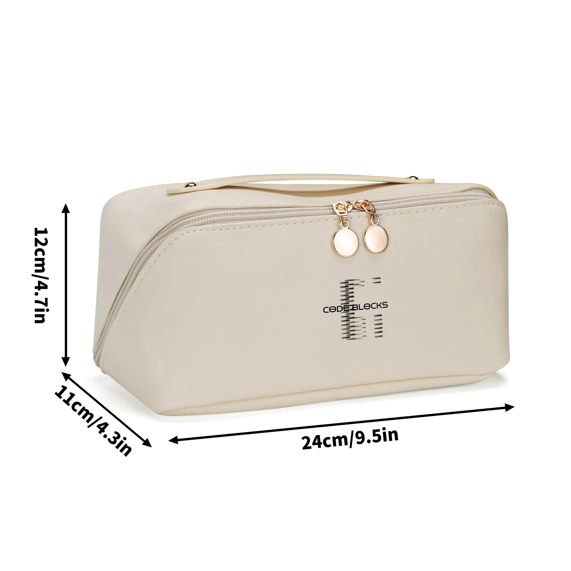 PU Leather Print Large Capacity Cosmetic Bag Makeup Bag