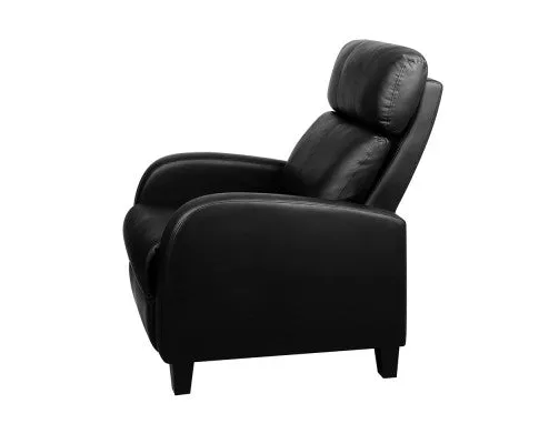 PU Leather Reclining Armchair - Black