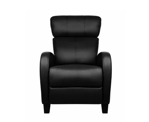 PU Leather Reclining Armchair - Black
