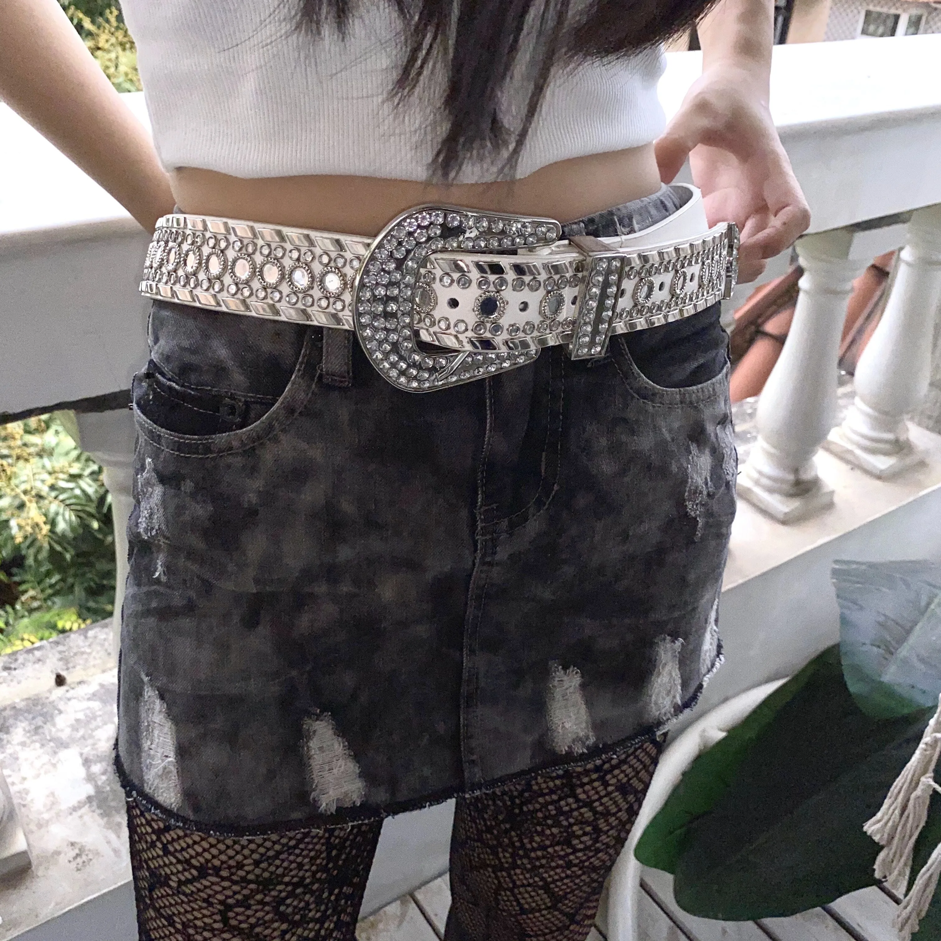 Punk rhinestone belt YC24482
