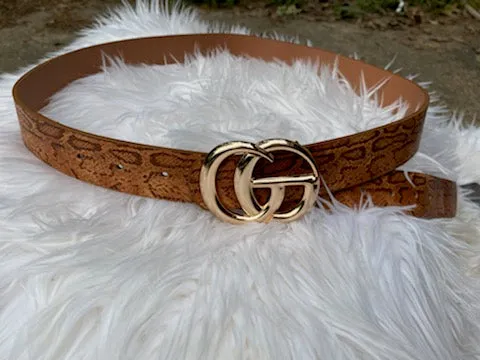 Python Print GO Belt: Cognac