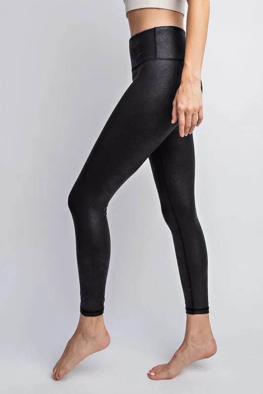 Rae Mode Plus PU Chintz Full-Length Leggings