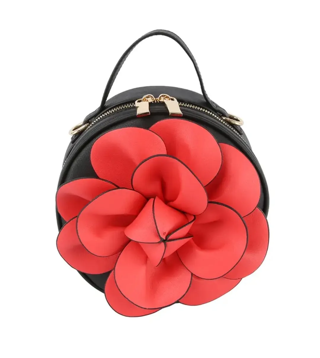 Raised Flower Petite Handbag
