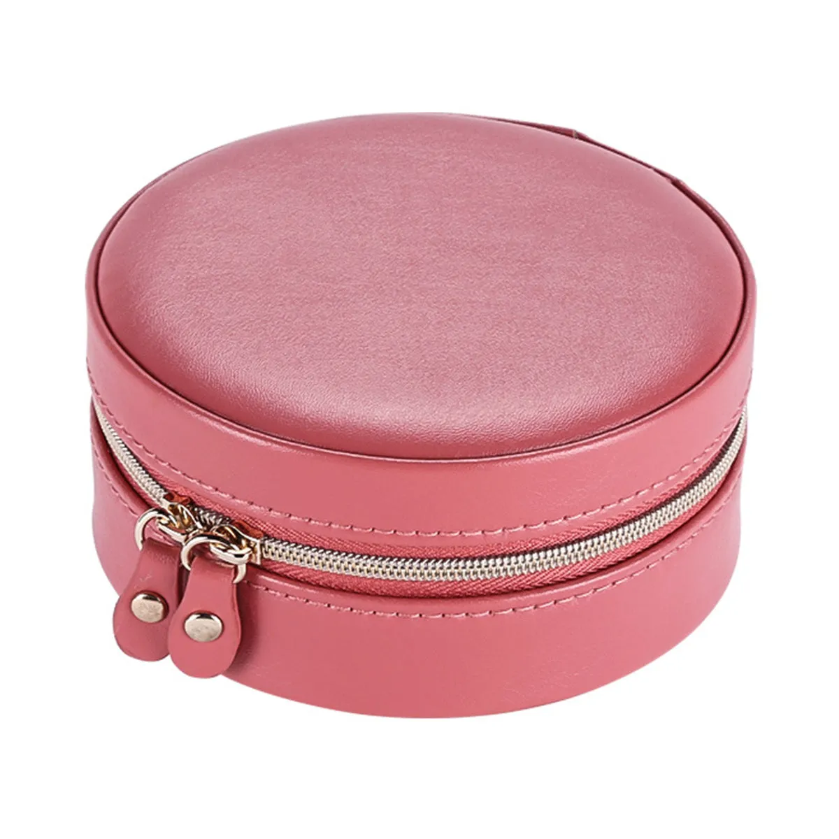 Red Two-Compartment Portable Jewelry Box