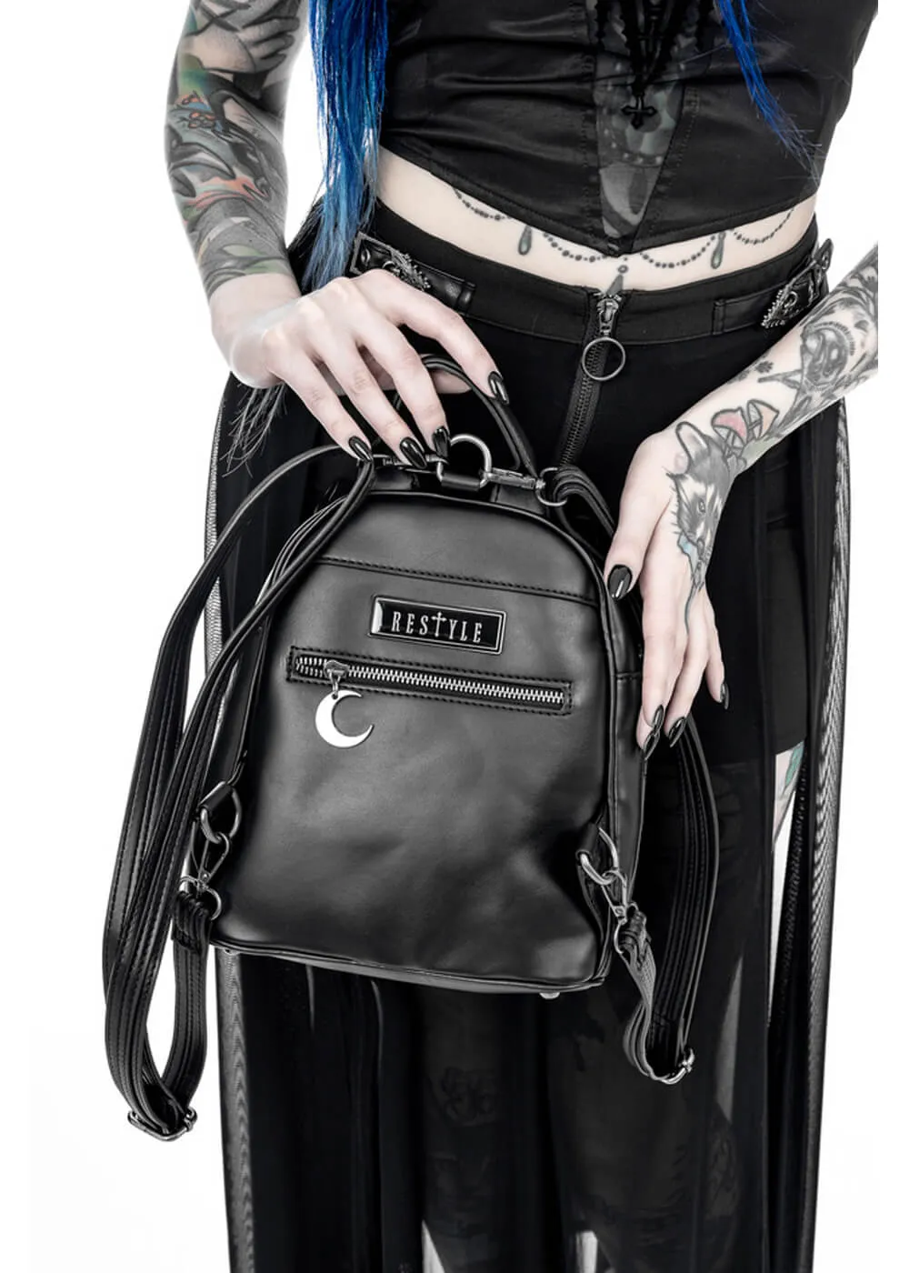 Restyle Midnight Moon Backpack Black