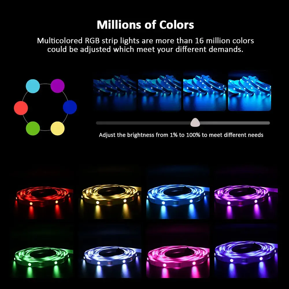 RGB LED Strip Light with Music Sync & App Control