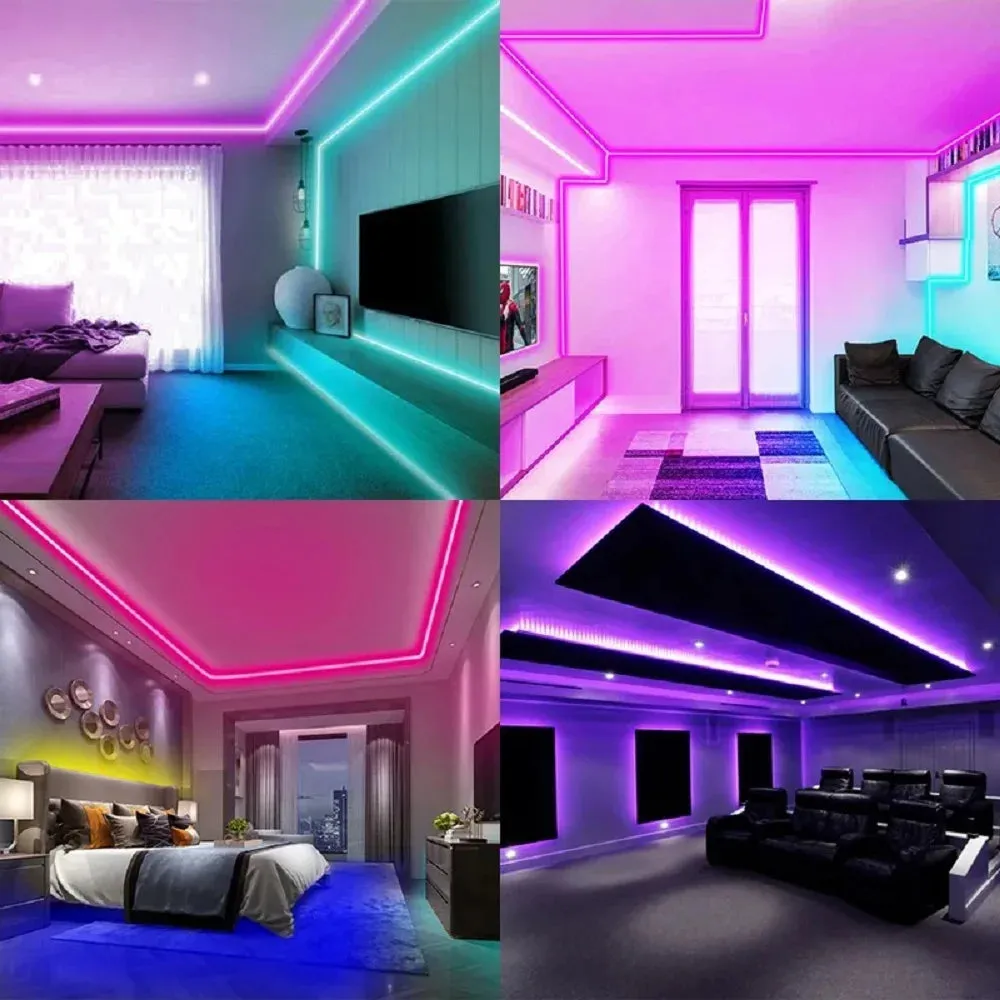 RGB LED Strip Lights with Bluetooth & Remote Control