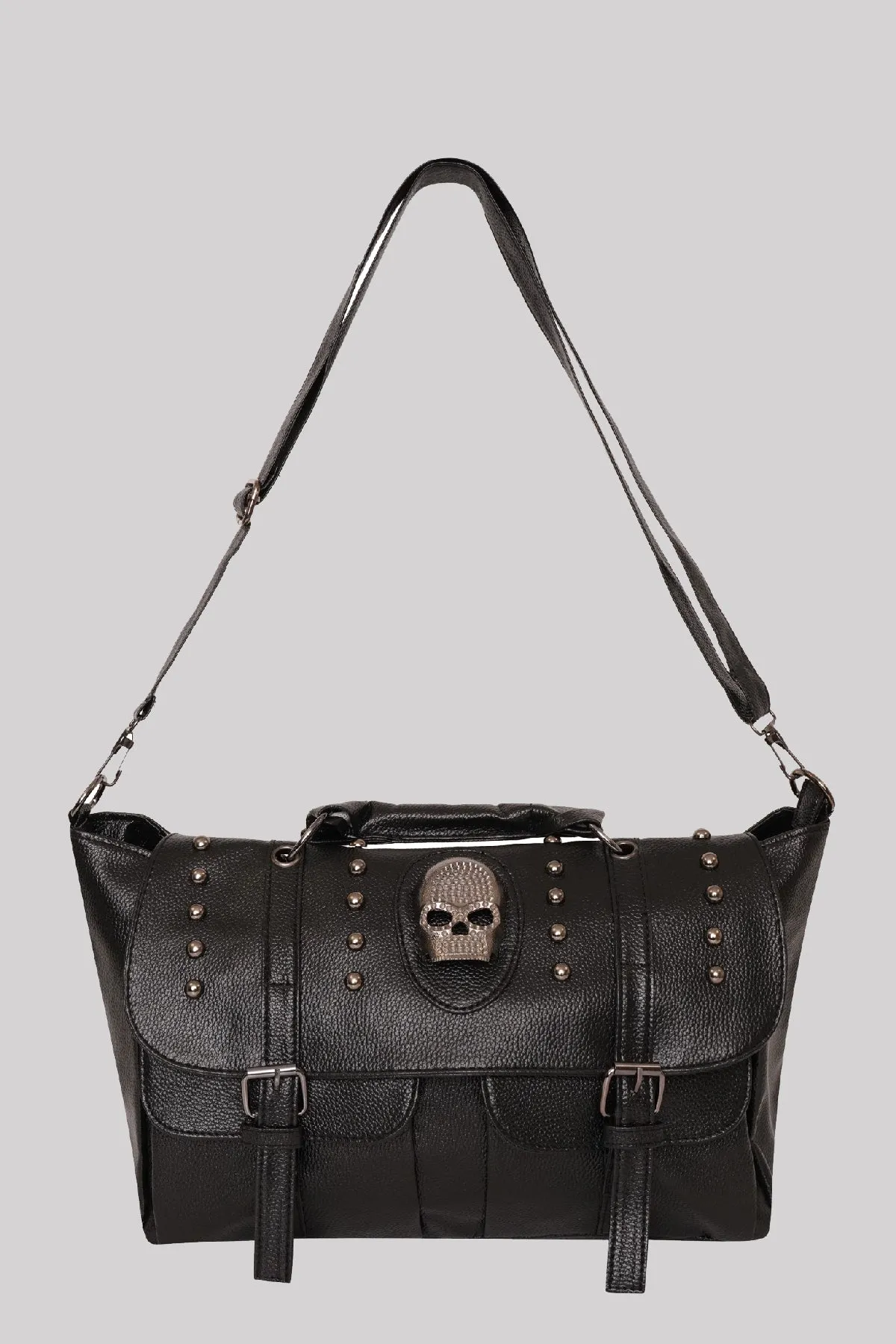 Ro Rox Aliz Skull Faux Leather Messenger Bag