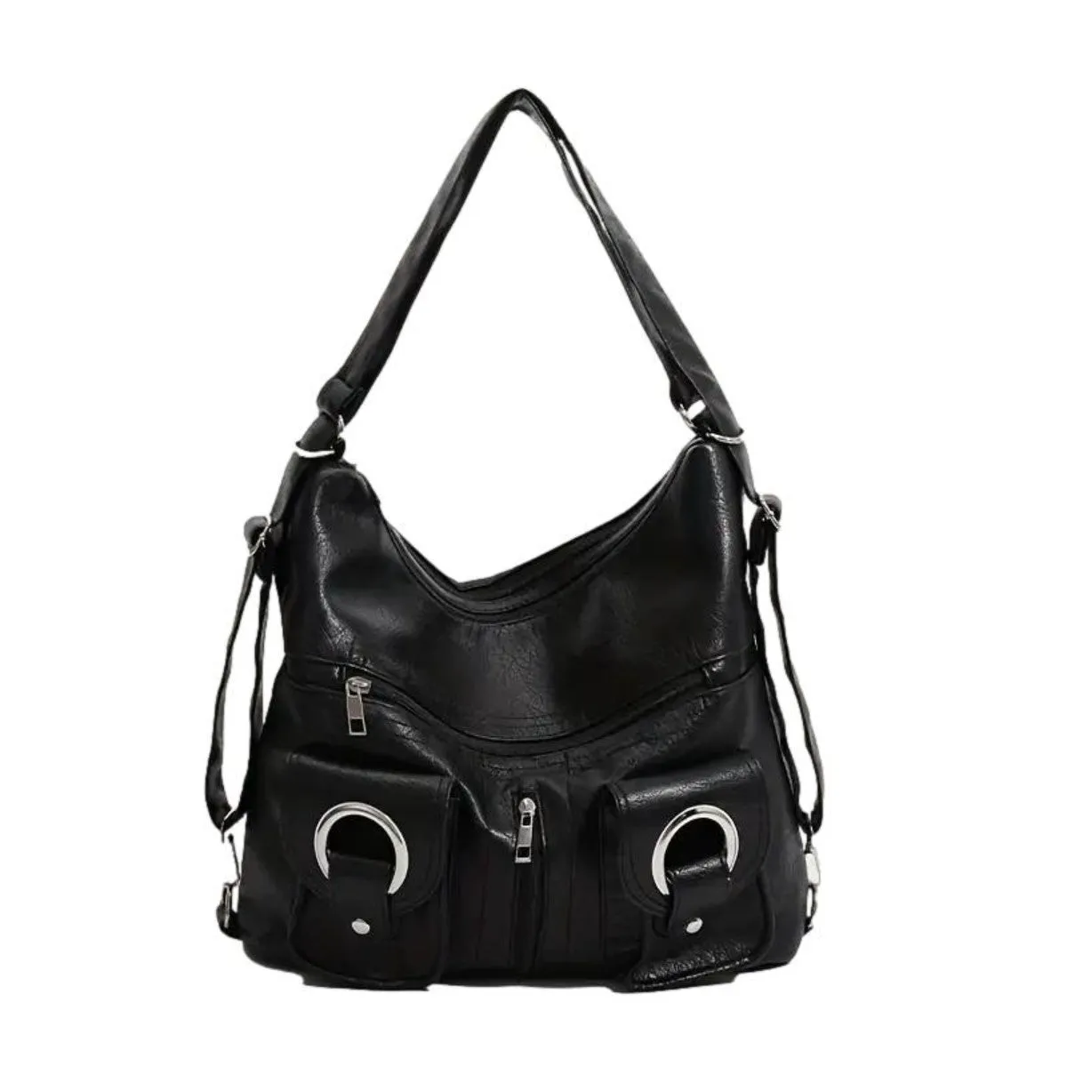 Ro Rox Large Faux Leather Slouch Hobo Shoulder Bag