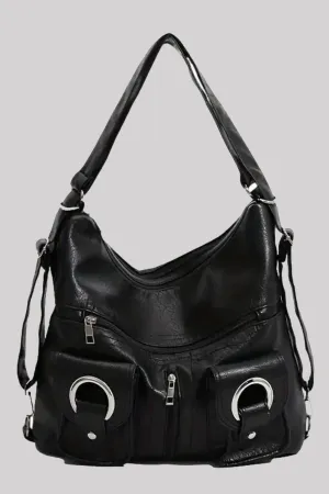 Ro Rox Large Faux Leather Slouch Hobo Shoulder Bag