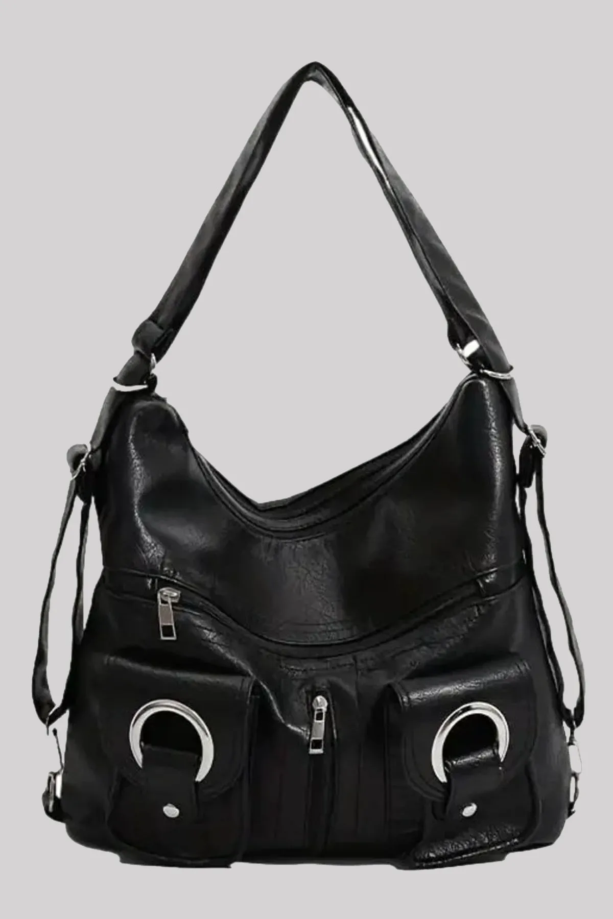 Ro Rox Large Faux Leather Slouch Hobo Shoulder Bag