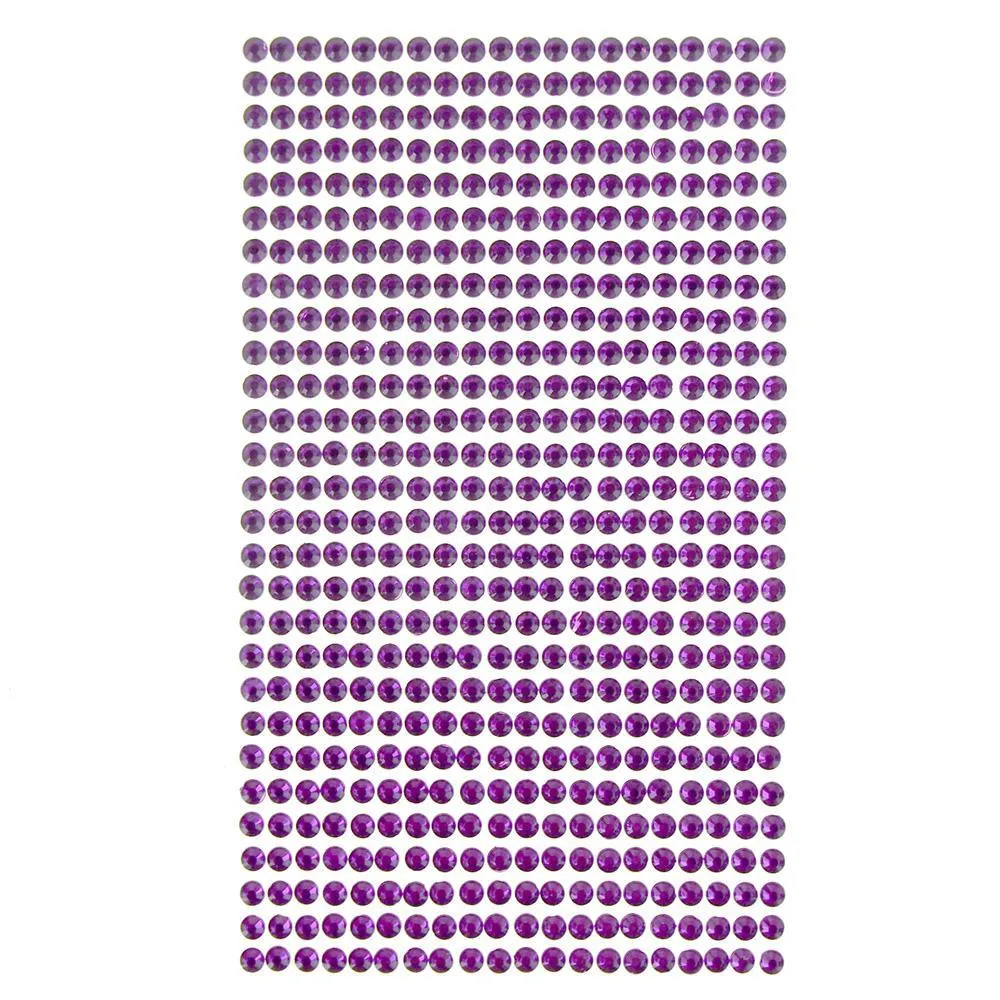 Round Adhesive Diamond Gem Stickers, 4mm