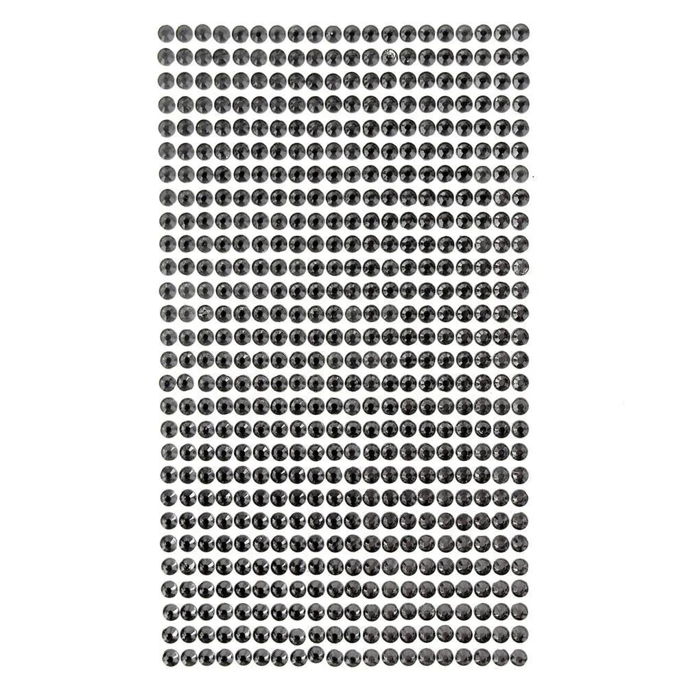 Round Adhesive Diamond Gem Stickers, 4mm
