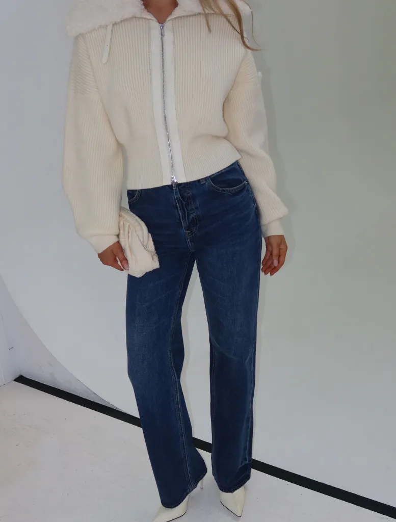Ruby Wool Knit Cardigan - Ivory