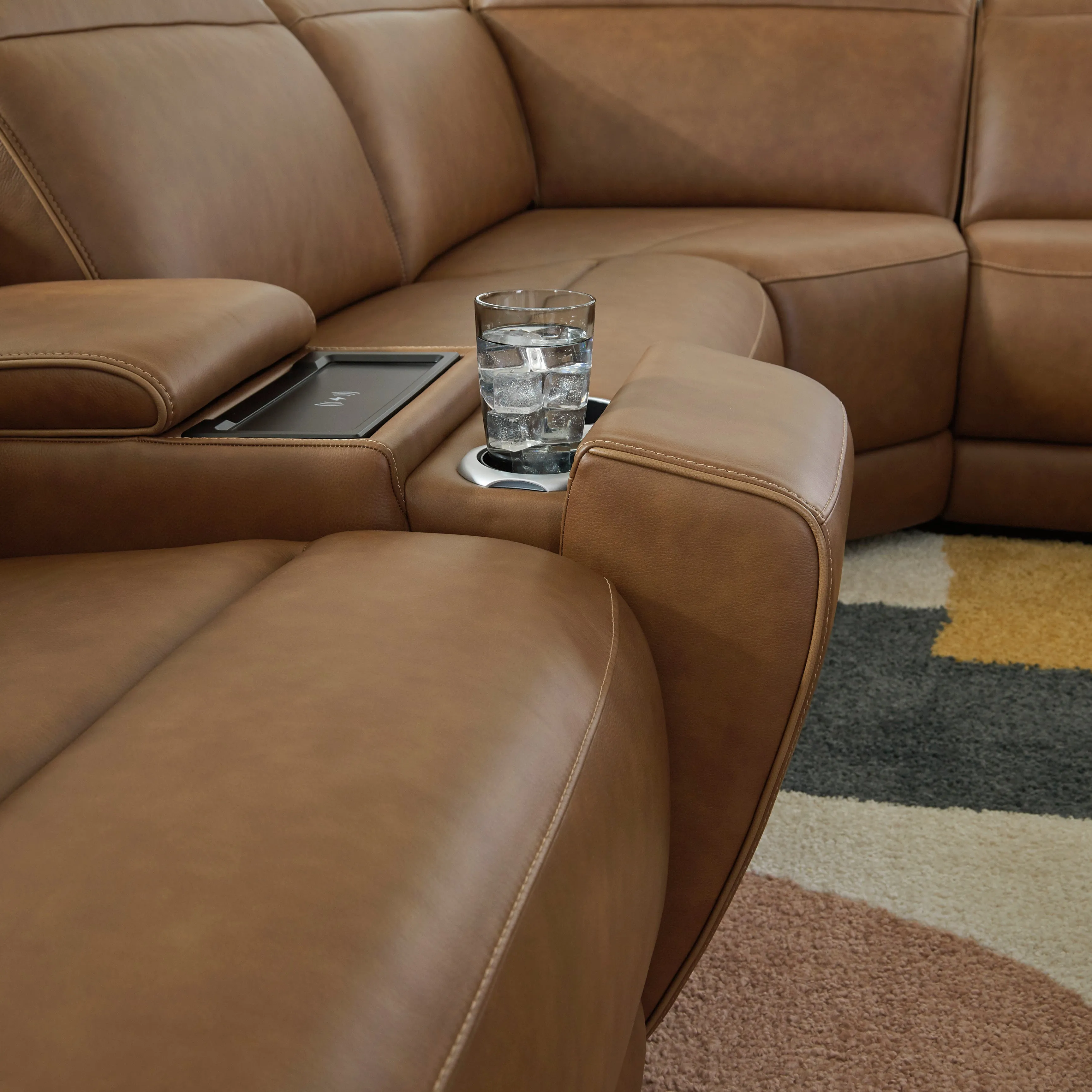 Rylee Leather Storage Console