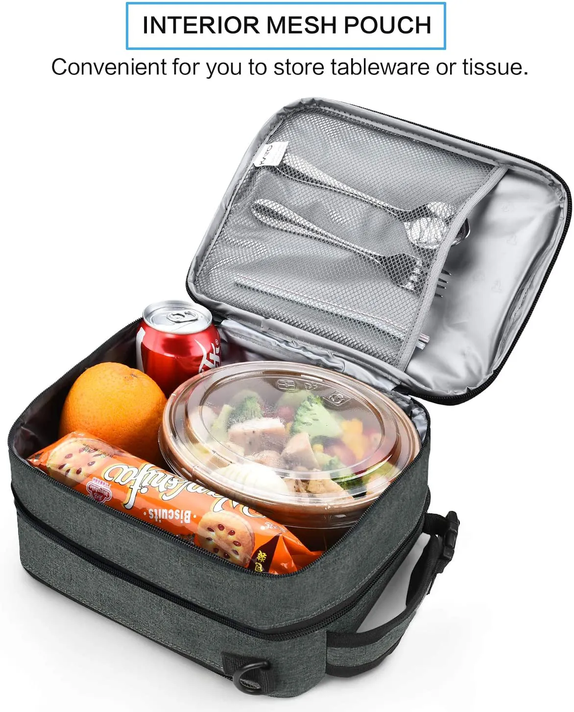 Rynx | Expandable Insulated Lunch Bag, Leak-Proof Flat Lunch Cooler Tote with Shoulder Strap for Men and Women, Suitable for Work and Office by Tirrinia, Purple