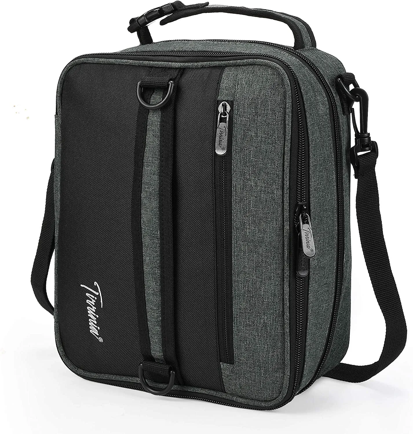 Rynx | Expandable Insulated Lunch Bag, Leak-Proof Flat Lunch Cooler Tote with Shoulder Strap for Men and Women, Suitable for Work and Office by Tirrinia, Purple