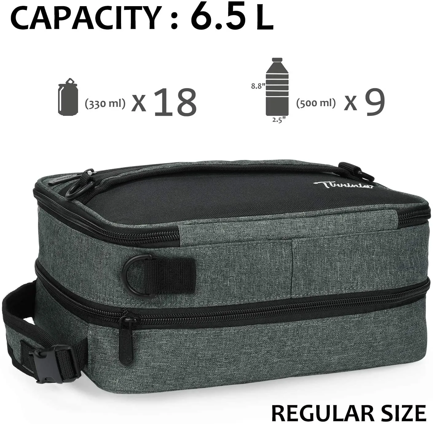 Rynx | Expandable Insulated Lunch Bag, Leak-Proof Flat Lunch Cooler Tote with Shoulder Strap for Men and Women, Suitable for Work and Office by Tirrinia, Purple