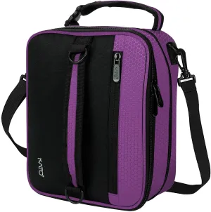 Rynx | Expandable Insulated Lunch Bag, Leak-Proof Flat Lunch Cooler Tote with Shoulder Strap for Men and Women, Suitable for Work and Office by Tirrinia, Purple
