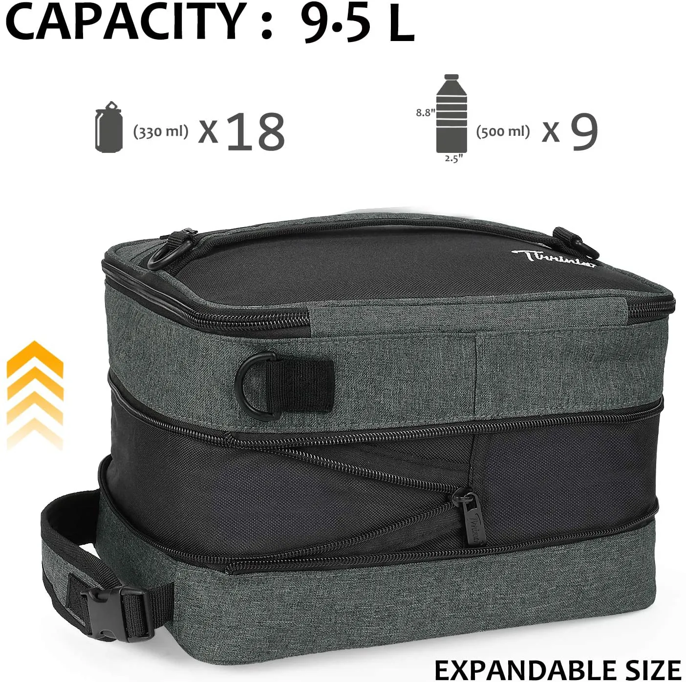 Rynx | Expandable Insulated Lunch Bag, Leak-Proof Flat Lunch Cooler Tote with Shoulder Strap for Men and Women, Suitable for Work and Office by Tirrinia, Purple