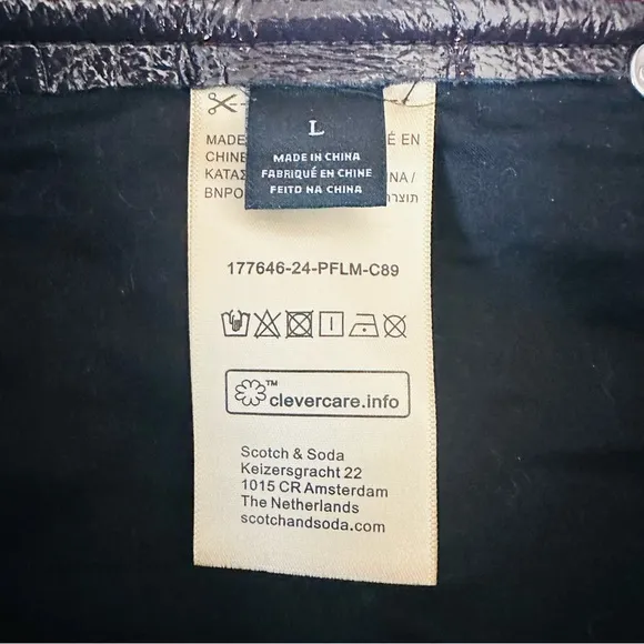 SCOTCH &amp; SODA FAUX LEATHER MINI SKIRT IN WINE SIZE LARGE