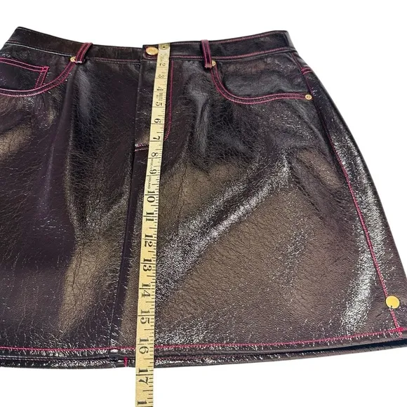 SCOTCH &amp; SODA FAUX LEATHER MINI SKIRT IN WINE SIZE LARGE