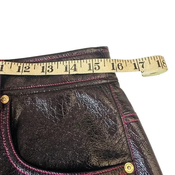 SCOTCH &amp; SODA FAUX LEATHER MINI SKIRT IN WINE SIZE LARGE