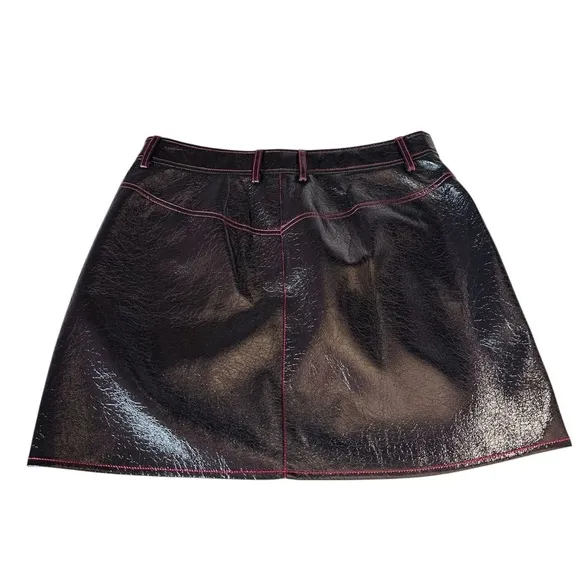 SCOTCH &amp; SODA FAUX LEATHER MINI SKIRT IN WINE SIZE LARGE