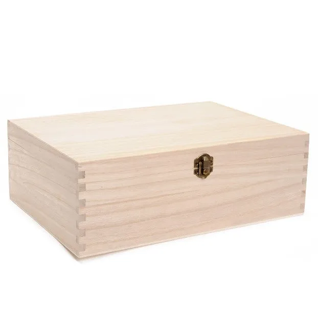Seconds Paulownia Wooden Sewing Box 31.5cmx22.5cmx11cm Single Compartment Craft Box