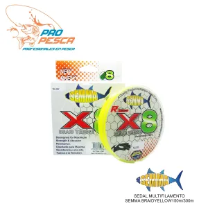 Sedal Multifilamento SEMMA BRAID Yellow 30lb 0.23mm 150m/300m