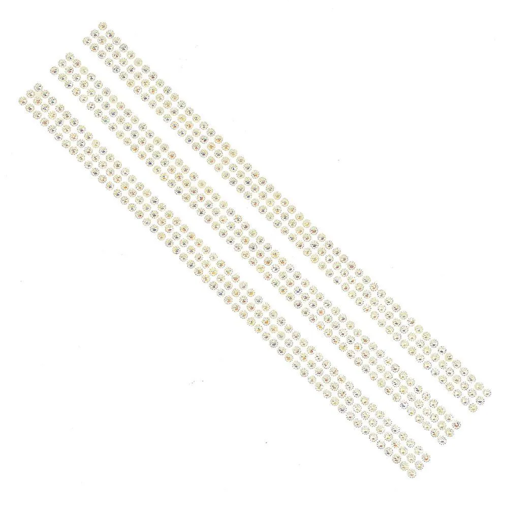 Self Adhesive Rhinestone Stickers, 11-1/8-Inch, 3-Strips