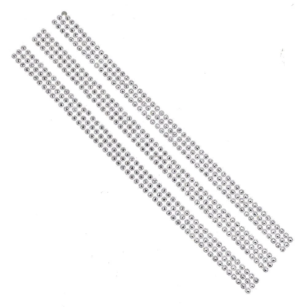 Self Adhesive Rhinestone Stickers, 11-1/8-Inch, 3-Strips