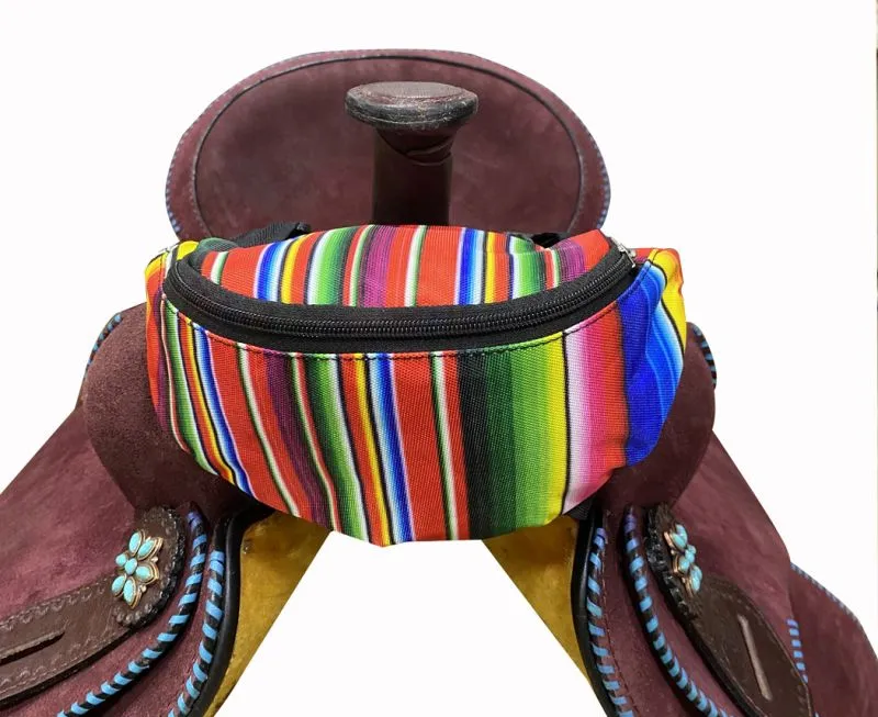 Serape Print Insulated Nylon Saddle Pouch