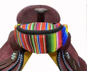Serape Print Insulated Nylon Saddle Pouch