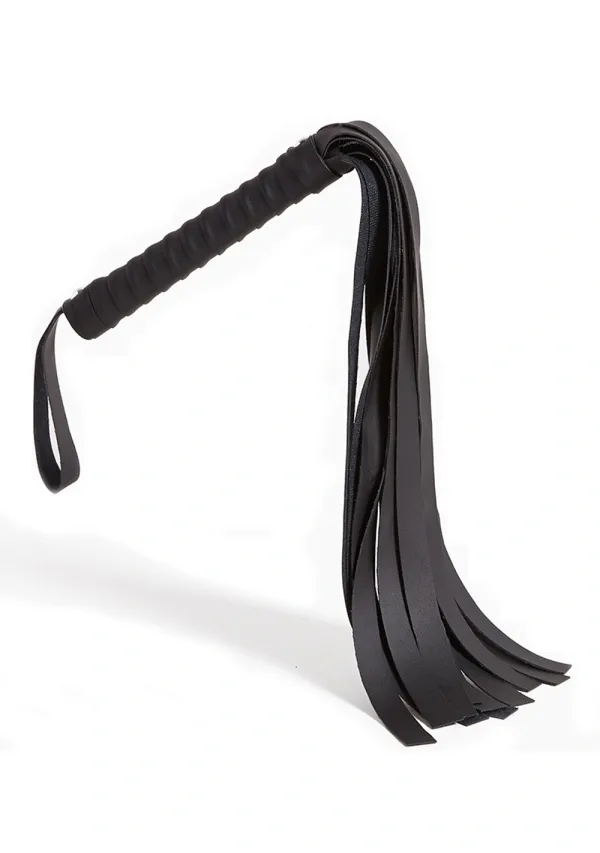 Sex and Mischief Black Faux Leather Flogger