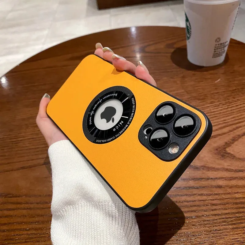 Shockproof PU Leather Magsafe Case for iPhone
