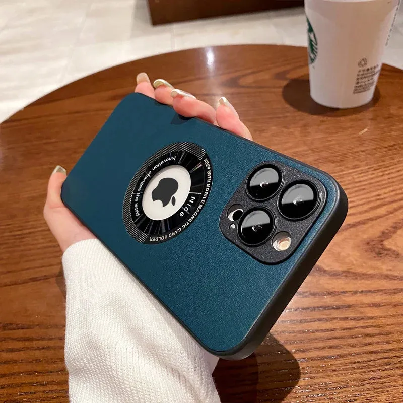 Shockproof PU Leather Magsafe Case for iPhone
