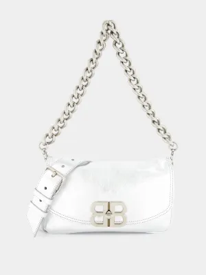 Silver Metallized BB Flap Bag
