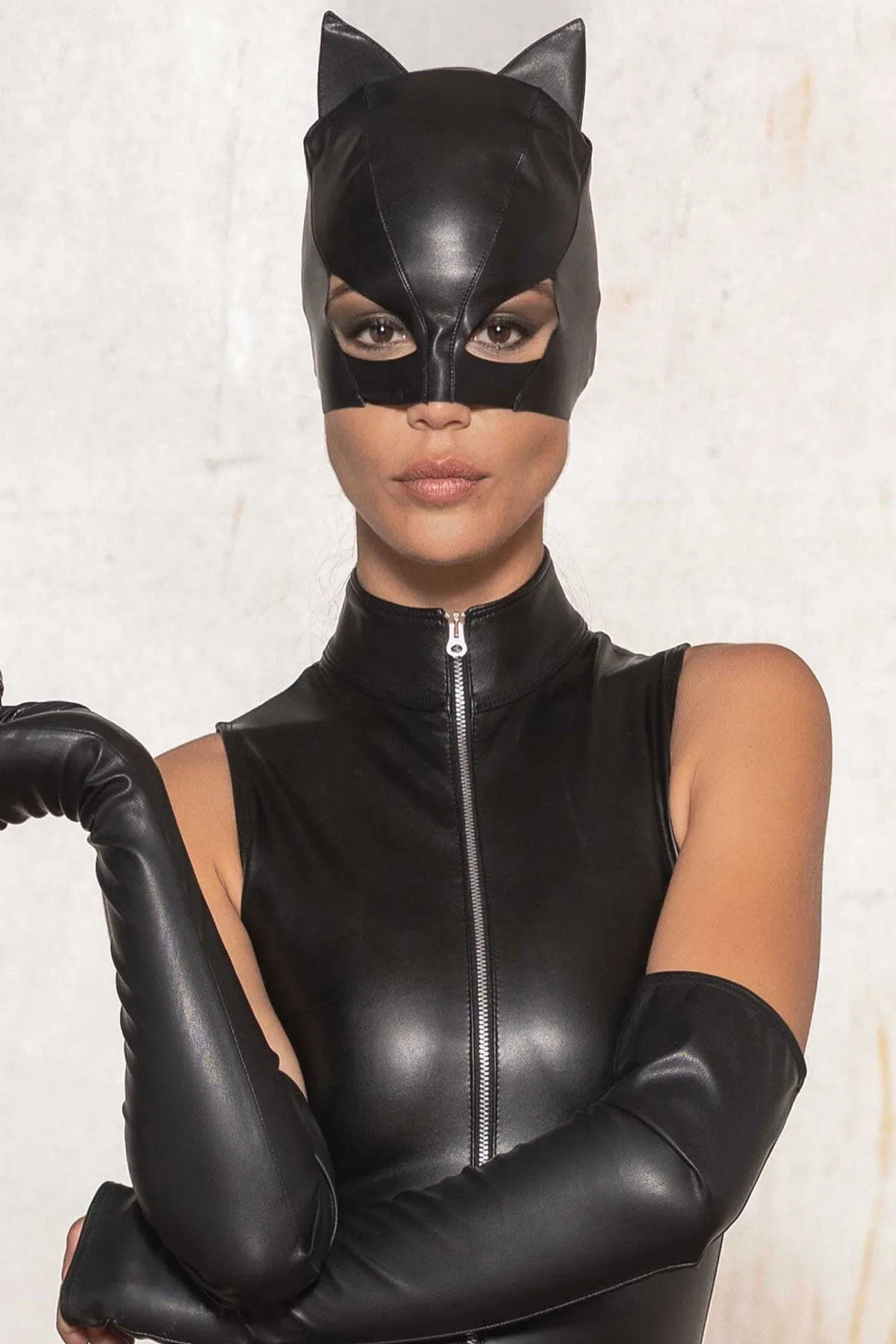 Small Faux Leather Mask Cat