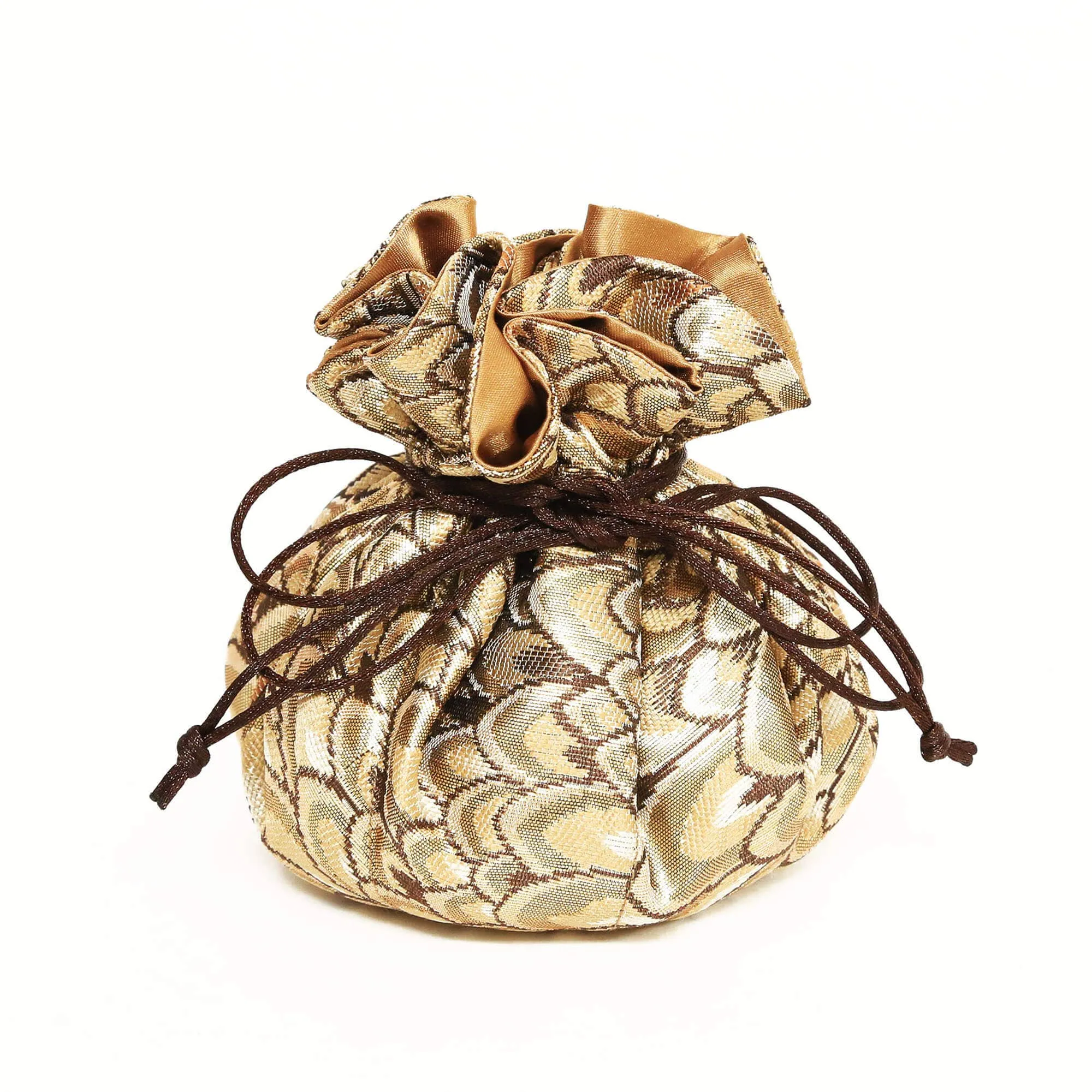 Small Feather Brocade Jewelry Pouch