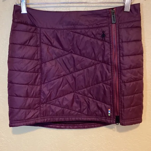 Smart Wool Smartloft 120 Quilted Mini Skirt- Burgundy- Size Small