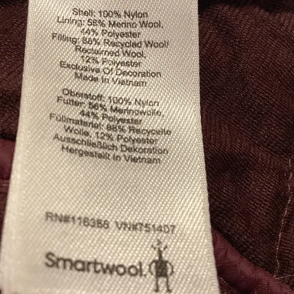 Smart Wool Smartloft 120 Quilted Mini Skirt- Burgundy- Size Small