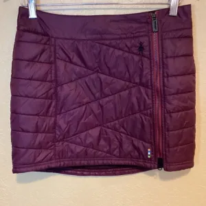 Smart Wool Smartloft 120 Quilted Mini Skirt- Burgundy- Size Small