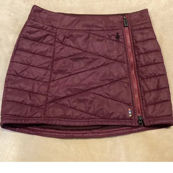 Smart Wool Smartloft 120 Quilted Mini Skirt- Burgundy- Size Small