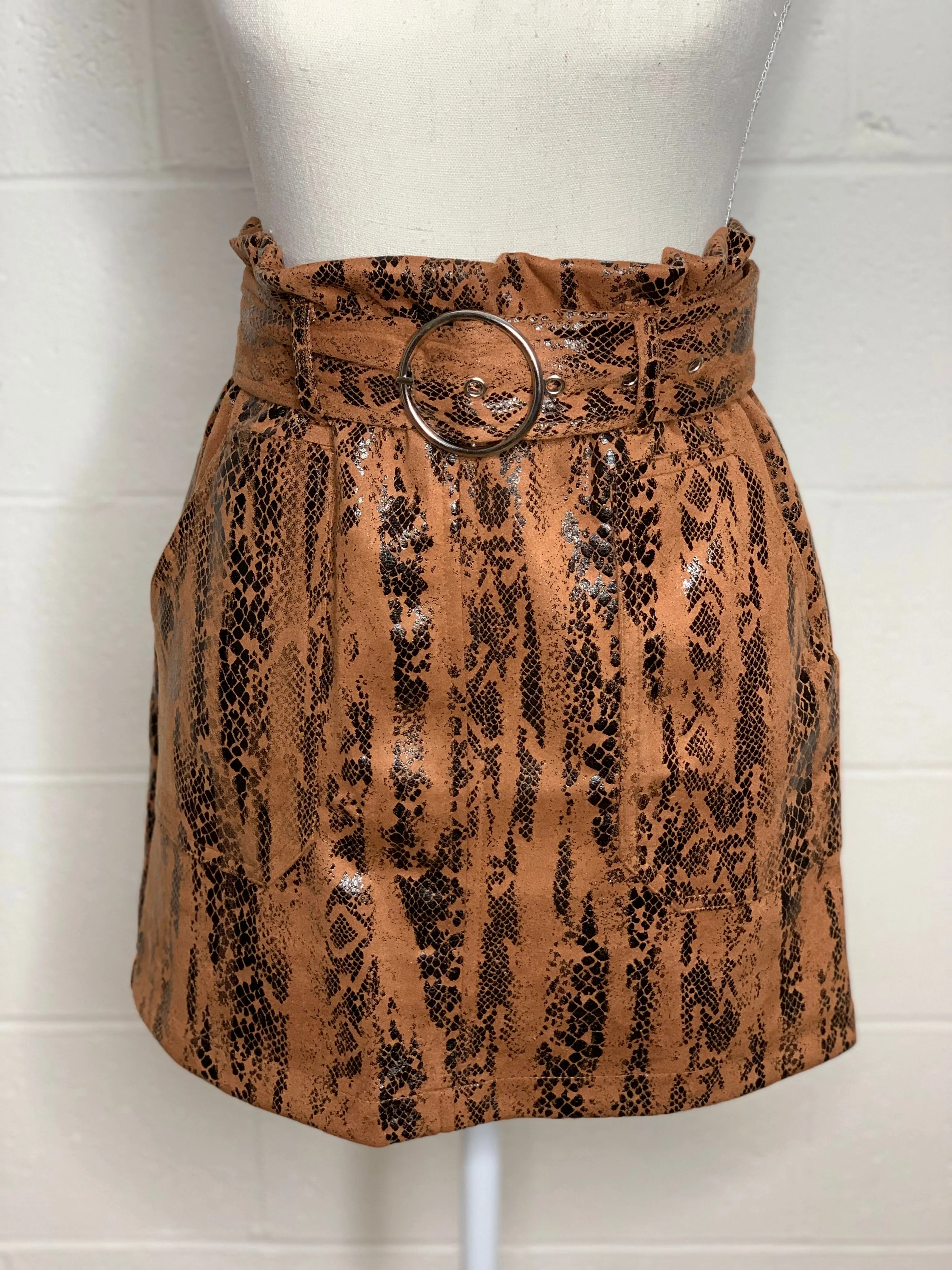 Snake Skin Belted Skirt